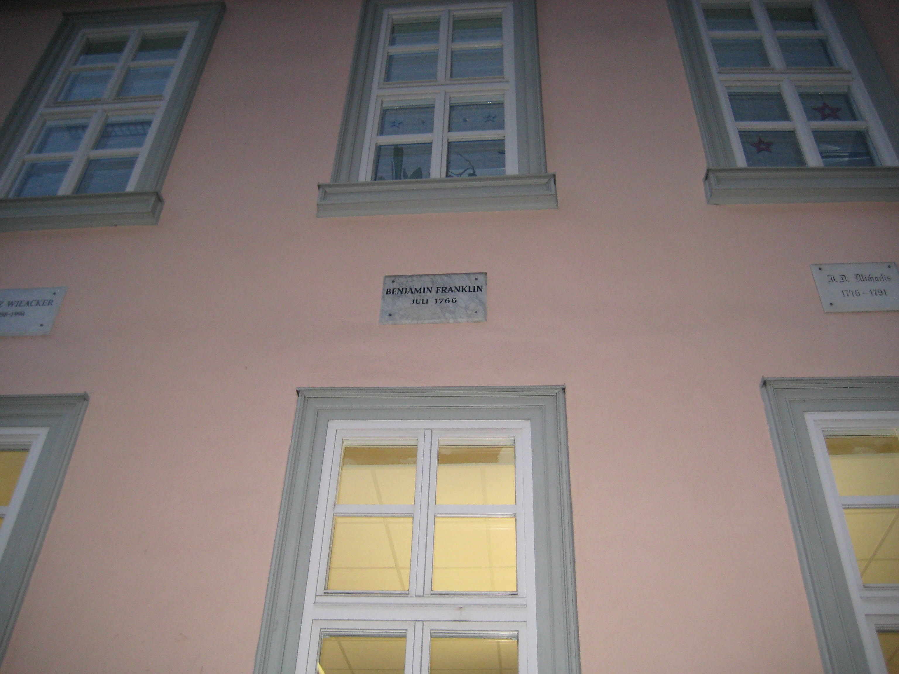 CASA EN LA QUE VIVIO BENJAMIN FRANKLING EN GOTTINGEN