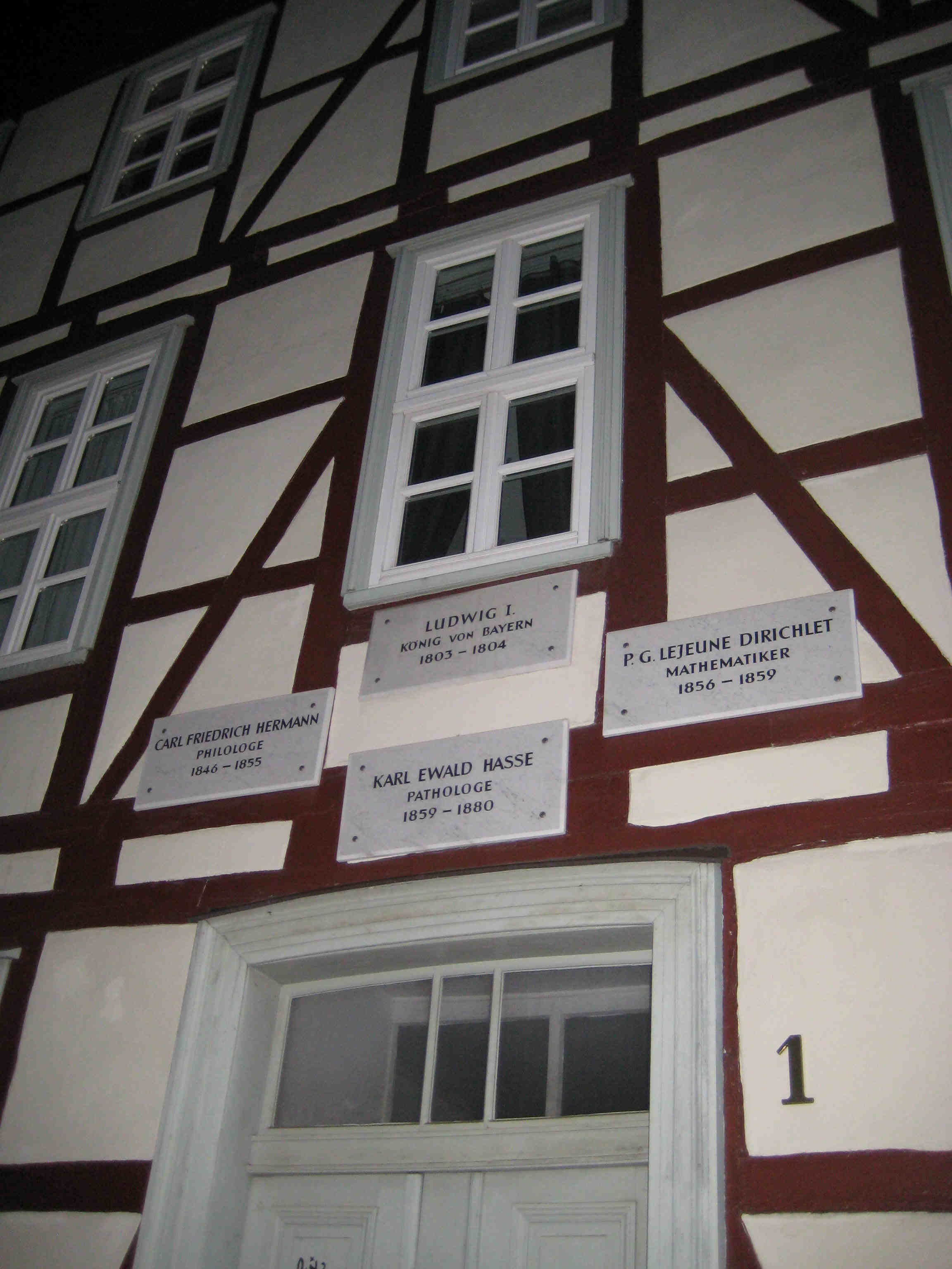 CASA EN LA QUE VIVIO DIRICHLET EN GOTTINGEN